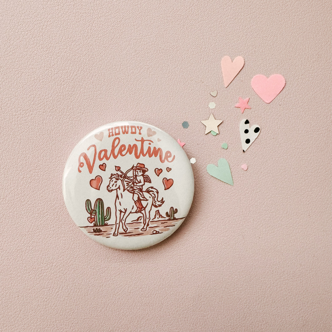 Howdy Valentine Button