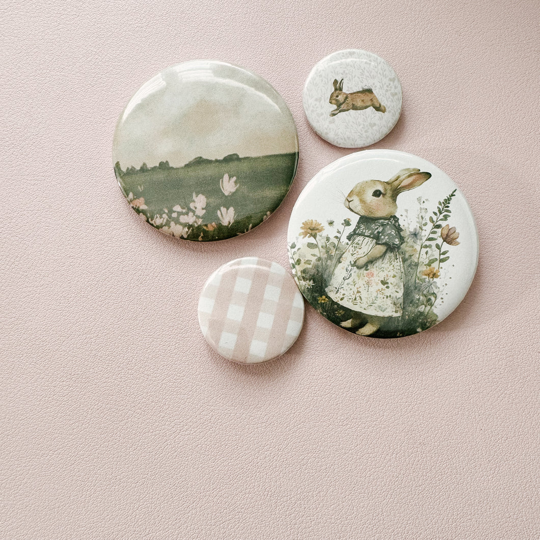 Vintage Bunny Button Pack